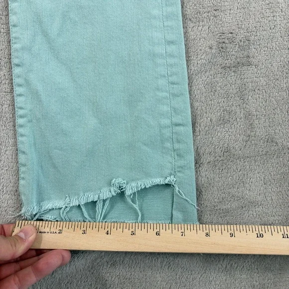 Mother The Insider Crop Step Fray Jeans in Lagoon Women 28 Raw Cut Hem USA Made - Picture 10 of 14
